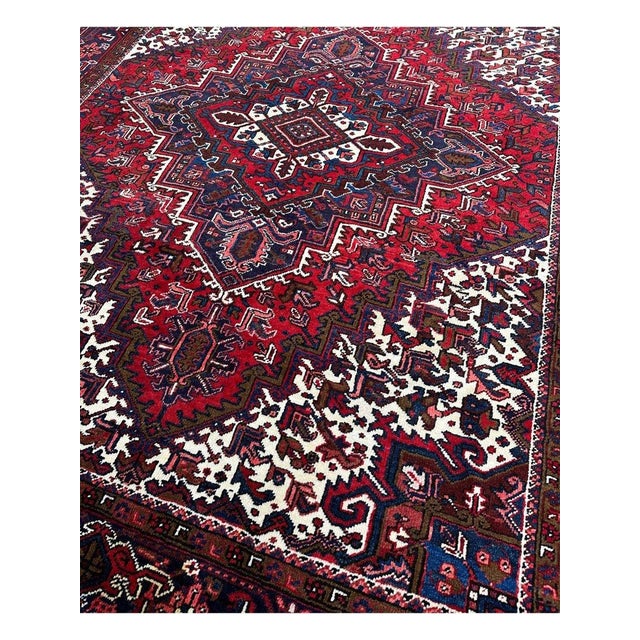 Red 8x10 Old Persian Heriz Area Rug - 501974 For Sale - Image 8 of 11