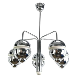 Chrome Sputnik Ceiling Lamp attributed to Klaus Hempel for Massive, Belgium, 1970s