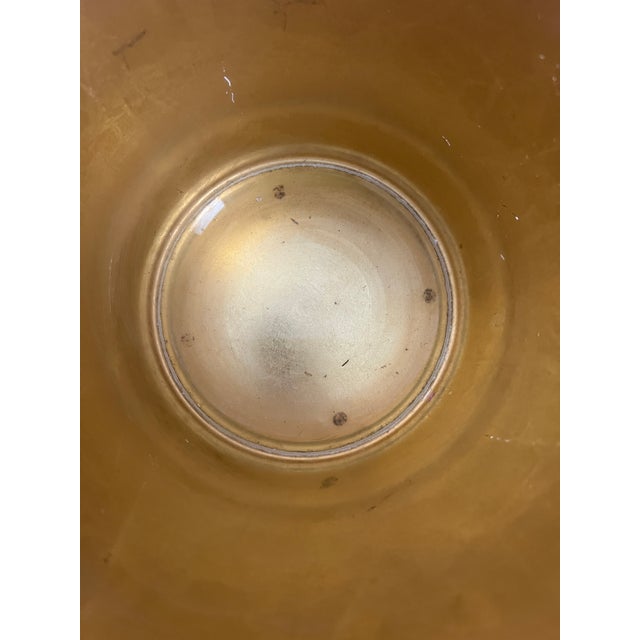 Vintage Italian Wine Red & Gold Splatter Ice Bucket, Hollywood Regency Glass Barware, Burgundy 24k Gold Decor Neiman Marcus Style For Sale - Image 12 of 17