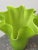 Lime Vintage Lime Green Handblown Glass Undulating Vessel, Circa 1960s For Sale - Image 8 of 17