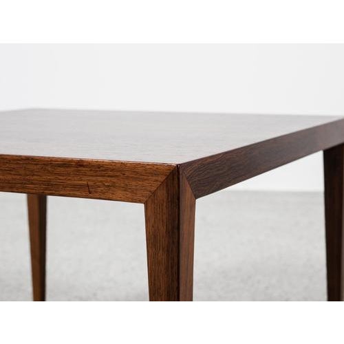 Mid-Century Danish Square Side Table in Rosewood by Severin Hansen for Haslev, 1960s For Sale - Image 9 of 11