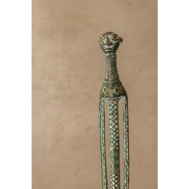 Vintage Benin Bronze Sculpture For Sale - Image 6 of 10