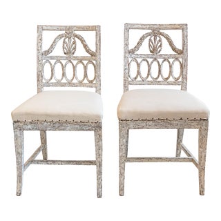 19th Century Pair of Swedish Gustavian Style Chairs For Sale