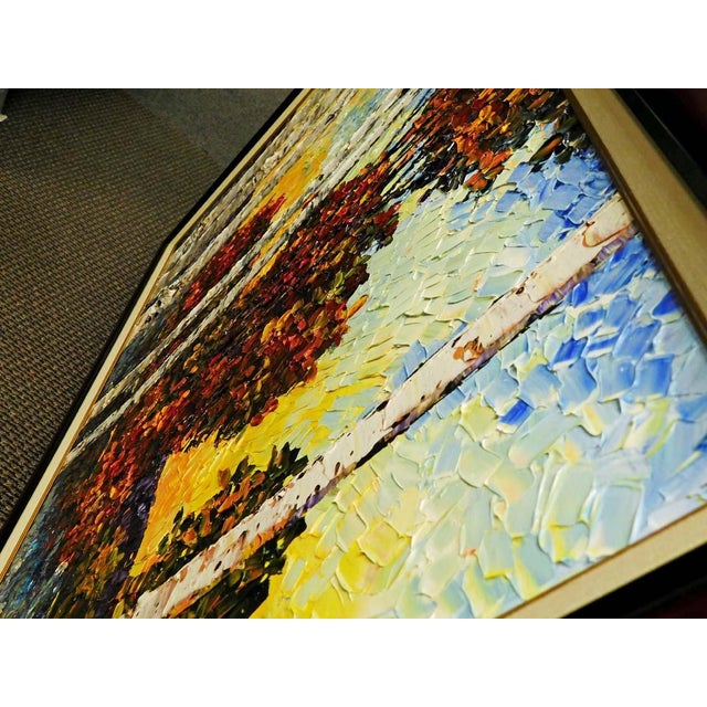 Maya Eventov River Reflections II Original Acrylic Painting on Canvas HandSigned For Sale - Image 11 of 13