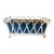 1930's White Painted Zinc Basketweave Cachepot Planter or Jardiniere With Blue Tole Liner on Ball Feet For Sale