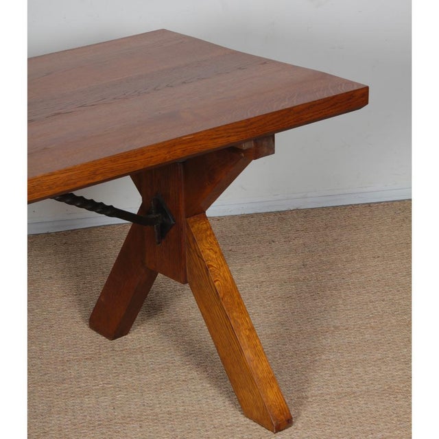Vintage French Oak Dining Table, 1960 For Sale - Image 4 of 14
