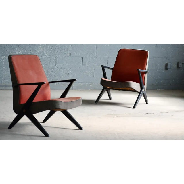 Mid-Century Modern Pair of 1950's Easy Chairs by Bengt Ruda for Nordiska Kompagniet, Sweden For Sale - Image 3 of 11