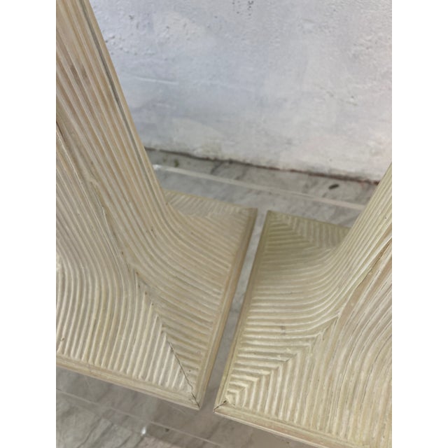 Wood Betty Cobanpue Style Candle Holders in Pencil Reed Rattan For Sale - Image 7 of 9