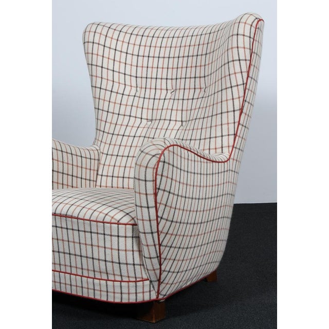 Danish Cabinetmaker Lounge Chair in Wool, 1940s For Sale - Image 4 of 8