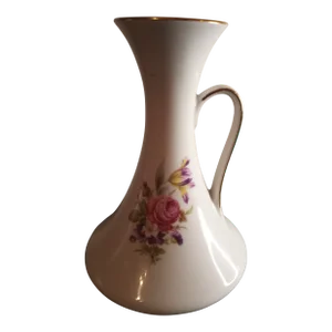 Vintage Hand-Painted Bavarian Porcelain Vase With Handle