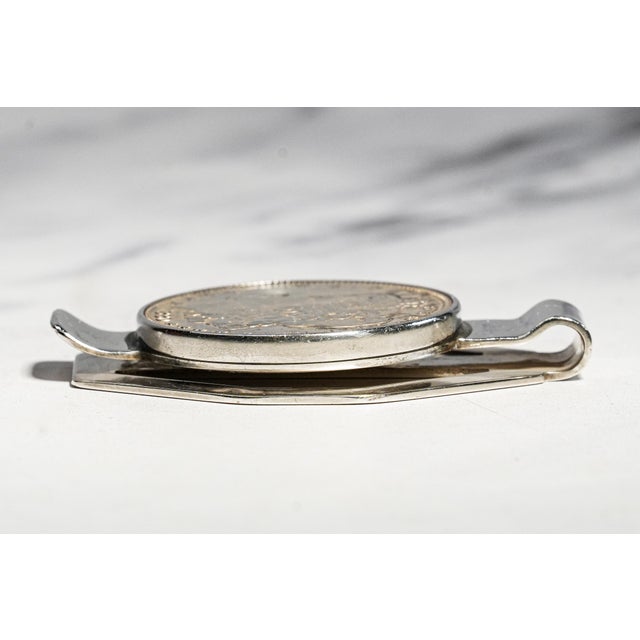 Nice Antique Sterling Silver 1880 Morgan Dollar Coin Money Cash Clip For Sale In New York - Image 6 of 8