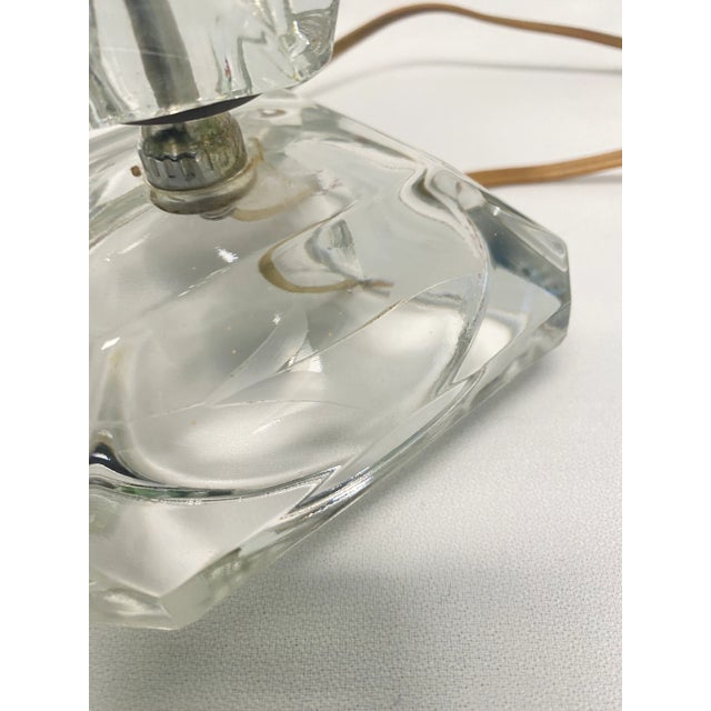 1920s Art Deco Etched Glass Lamps - a Pair For Sale - Image 4 of 10