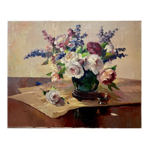 A Summer Bouquet in a Green Vase by Irene Stry