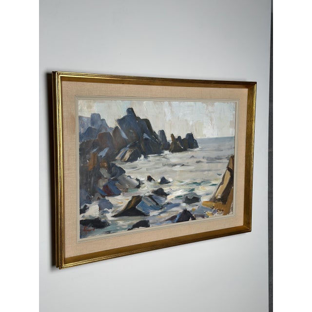 Carl Gunne, Coastal View, Grundsund, 1950s, Oil on Canvas, Framed For Sale - Image 10 of 18