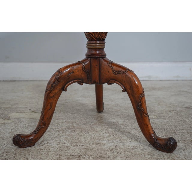 Jonathan Charles Spiral Inlaid Brass Trim Lamp Table For Sale - Image 10 of 12