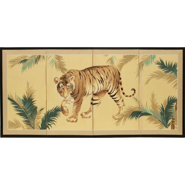 Circa 1980s Coastal Style Chinese Printed Silk Screen For Sale - Image 12 of 12