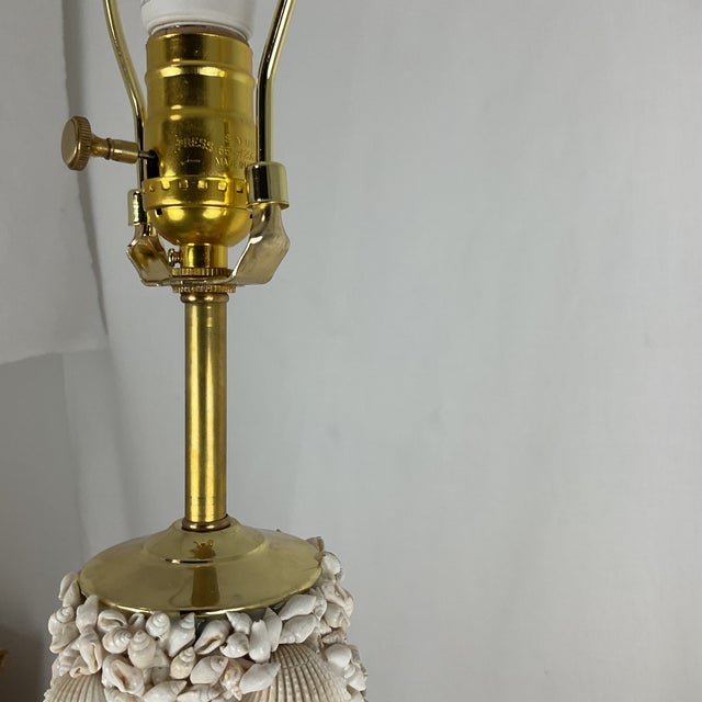 Coastal Huge Custom Made Sea Shell Lamps - a Pair For Sale - Image 3 of 11