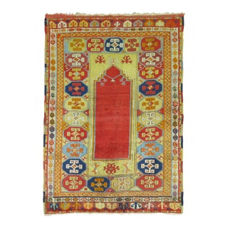 19th Century Zabihi Collection Turkish Melas Prayer Rug - 3'7" x 5'1" For Sale