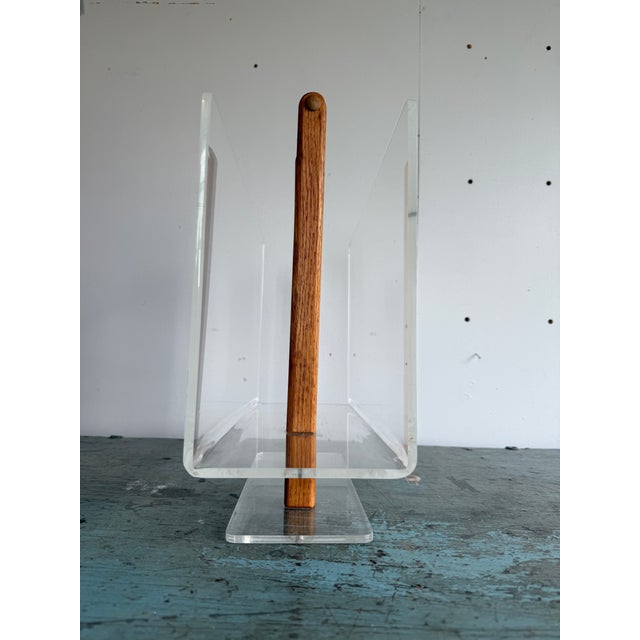 Late 20th Century Mid-Century Magazine Rack in Wood and Lucite by Grosfeld House For Sale - Image 5 of 10