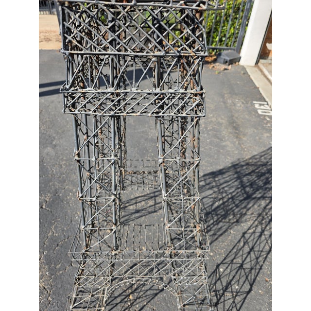 Eiffel Tower Metal Sculpture 9' 8" Tall X 25" Wide Custom Design For Sale In Sacramento - Image 6 of 12