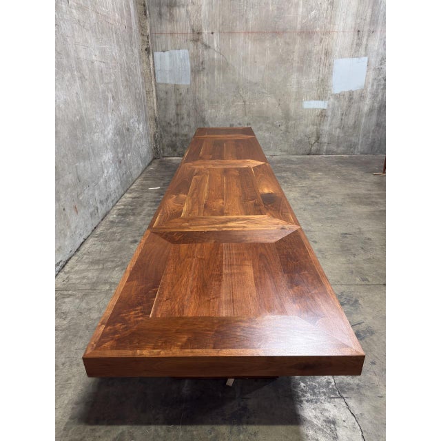 Contemporary Uhuru Design Custom Walnut Extension Dining Table — Commissioned for George Clooney, 2010, Brooklyn Ny For Sale - Image 3 of 18