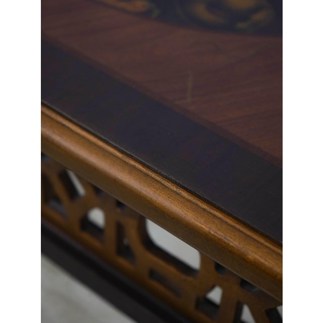 Paint Decorated Faux Bamboo Floral Painted Occasional Table For Sale - Image 11 of 13