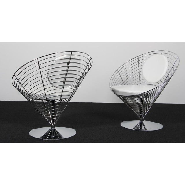 Animal Skin Vintage Wire Cone Chairs by Verner Panton, 1970s, Set of 2 For Sale - Image 7 of 8