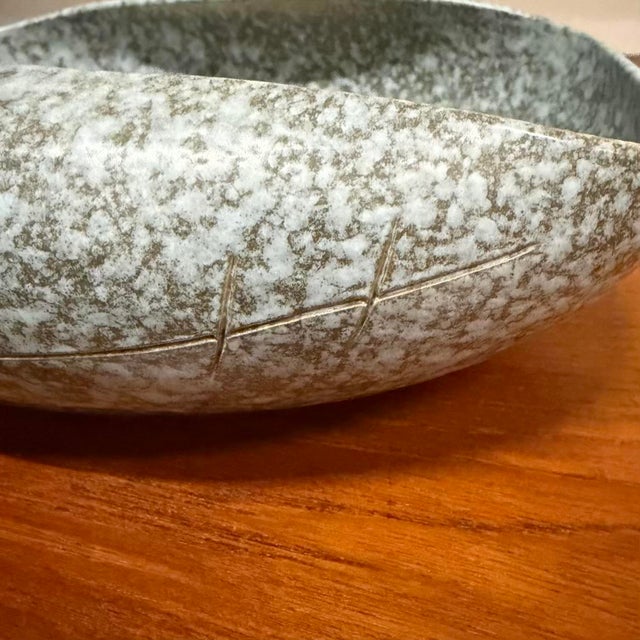 Ceramic Vintage Japanese Speckled Studio Pottery Centerpiece Bowl For Sale - Image 7 of 13