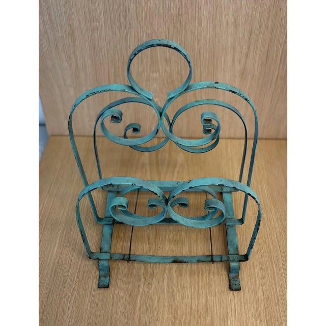 English 1940s Metal Magazine Rack For Sale - Image 3 of 7