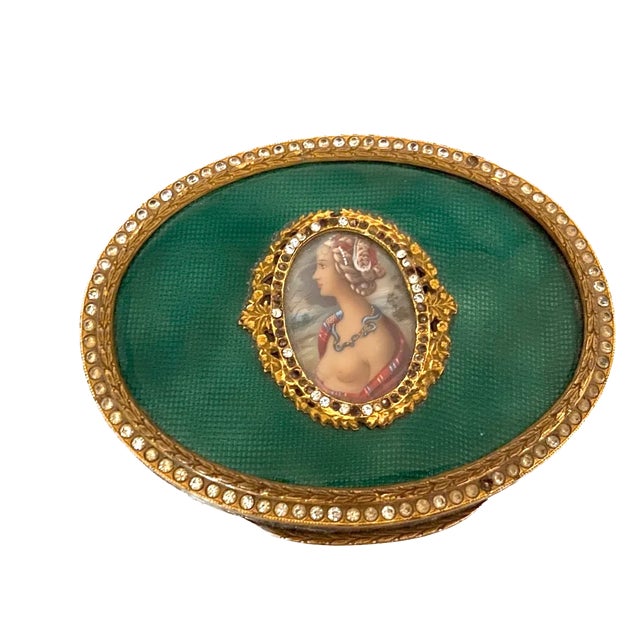 19thC French Bronze Guilloche Enamel Jewelry Box C1860 For Sale - Image 12 of 12