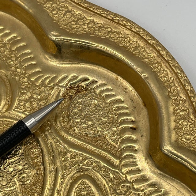 Late 20th Century Late 20th Century Persian Style Decorative Golden Samovar Tray For Sale - Image 5 of 7