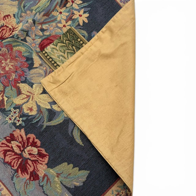 1960s Vintage Chinese Aubusson-Style Floral Tapestry, 1960s, Wool on Cotton, 2'2" X 3'5" For Sale - Image 5 of 5