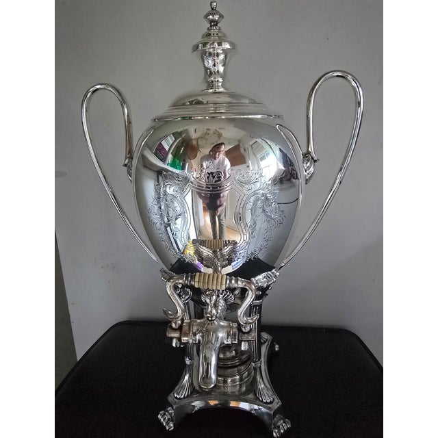 Silver Plated Tea or Coffee Urn For Sale - Image 4 of 12