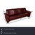 The Paradise Sofa from Stressless is covered in dark red leather and stands on wooden feet. The rounded armrests and the...