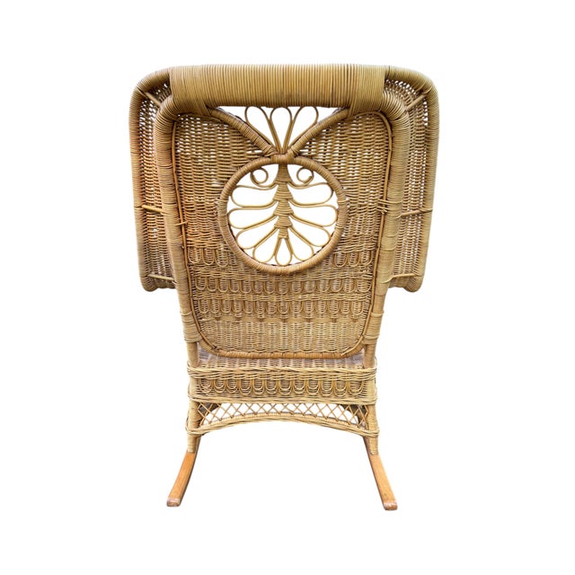 Ralph Lauren Late 20th Century Ralph Lauren Safari Collection Tan Wicker Rocking Chair For Sale - Image 4 of 18