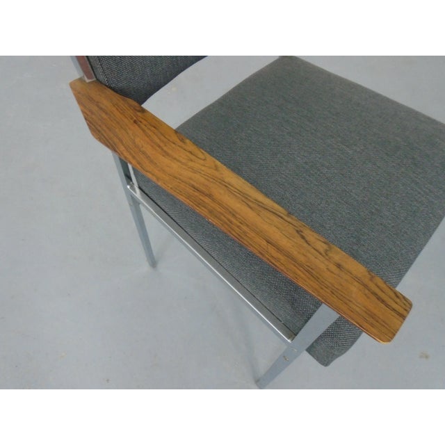 Vintage Square Tubular Tulipwood and Steel Armchairs, Germany, 1960s, Set of 2 For Sale - Image 12 of 15
