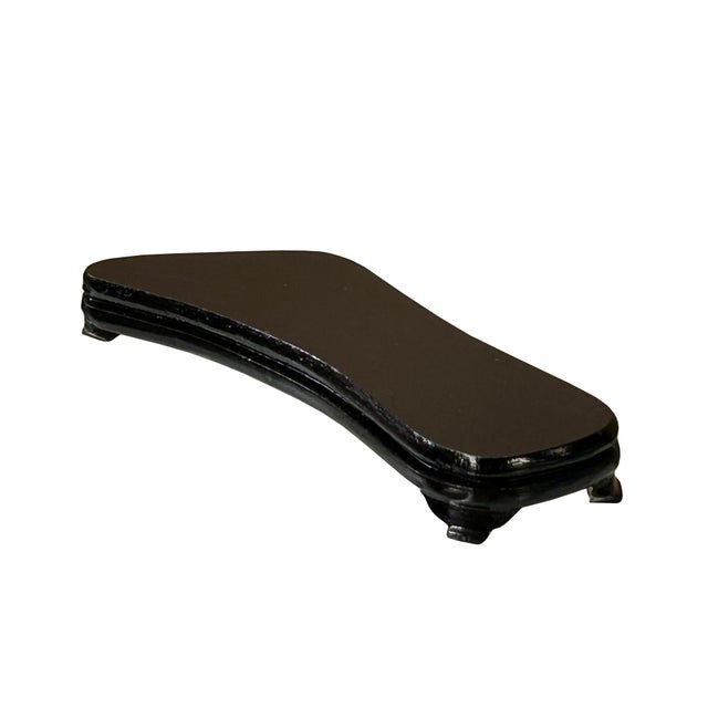 Wood 4" Dark Brown Wood Irregular Shape Display Stand Riser Easel For Sale - Image 7 of 7