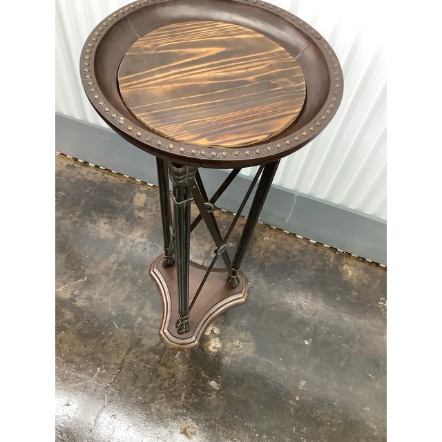 Mid 19th Century Mid 19th Century Regency Style Mahogany Pedestal Plant Stand With Bronze or Brass Beaded Trim For Sale - Image 5 of 10