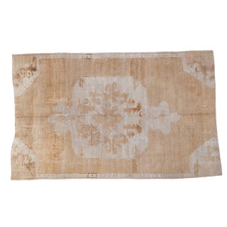 Distressed Oushak Carpet - 5'10" X 9'1" For Sale