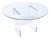 Clear Lucite Acrylic Pedestal Dining Table With Round Glass and Prism Center For Sale