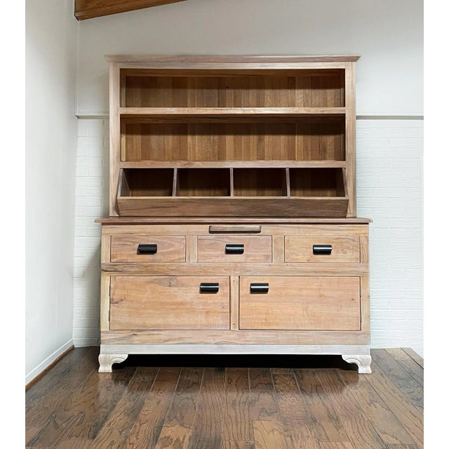 Wood Maple Farmhouse Cupboard With Cubbies For Sale - Image 7 of 7