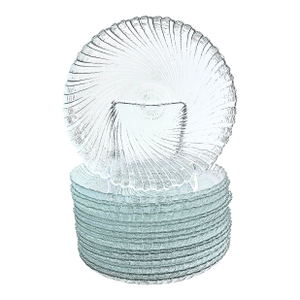 Swirling Waters Glass Salad Plates- Set of Sixteen