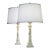 1950s Neo Classic Hollywood Regency Modern Carrera Marble Corinthian Style Column Table Lamps - a Pair For Sale