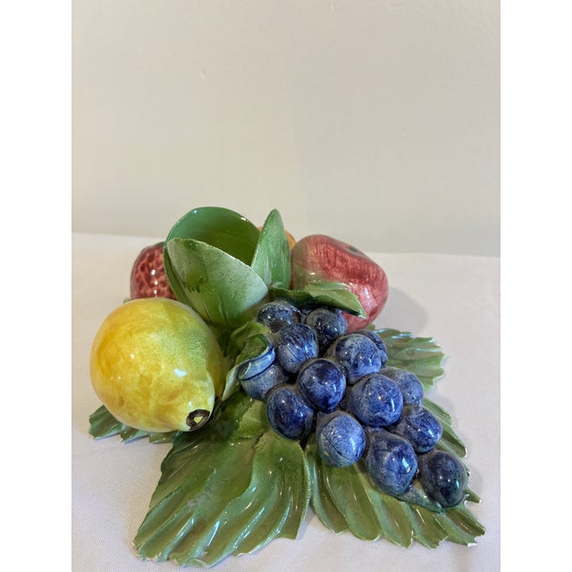 Vintage Italian Capodimonte Porcelain Fruit Taper Candle Holder For Sale - Image 9 of 12