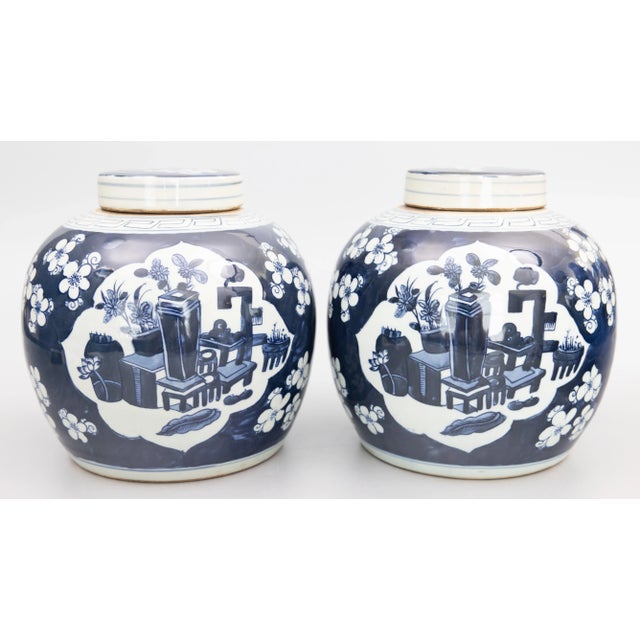 Vintage Chinese Lidded Ginger Jars - a Pair For Sale - Image 10 of 10