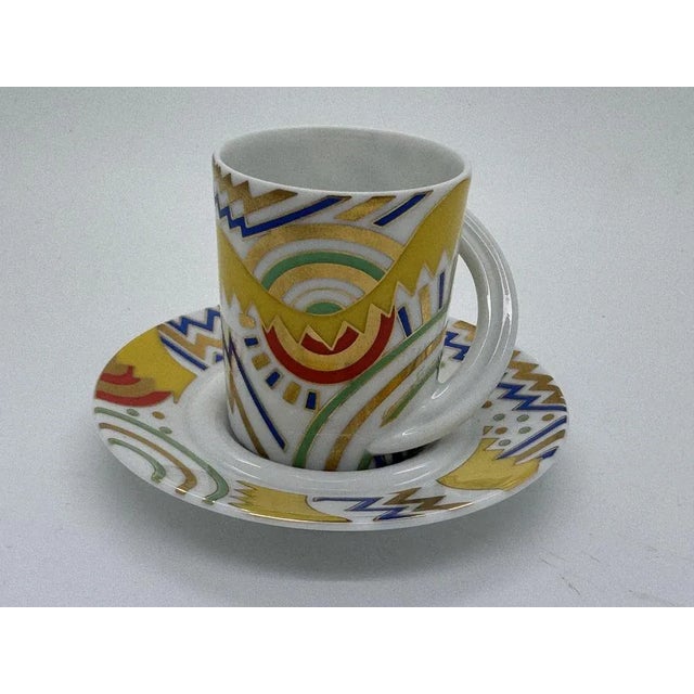 Espresso Collection Cup and Saucer by Laura Fiume for Rosenthal Studio-Linie, 1990s, Set of 2 For Sale - Image 6 of 6