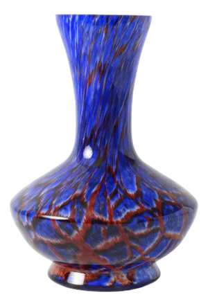 Blue and Red Spatter Glass Vase from Wilhelm Kralik, 1920s