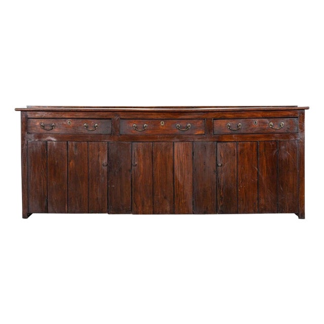 Large 19th Century English Elm Dresser Base, 1850s For Sale