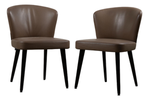 Brown Leather Aston Dining Chairs from Minotti, Set of 2