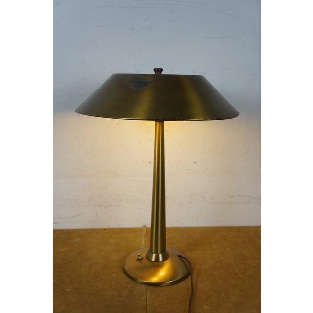 Mid 20th Century Mid Century Modern National Lighting Brushed Brass Mushroom Ufo Lamp 21" For Sale - Image 9 of 13